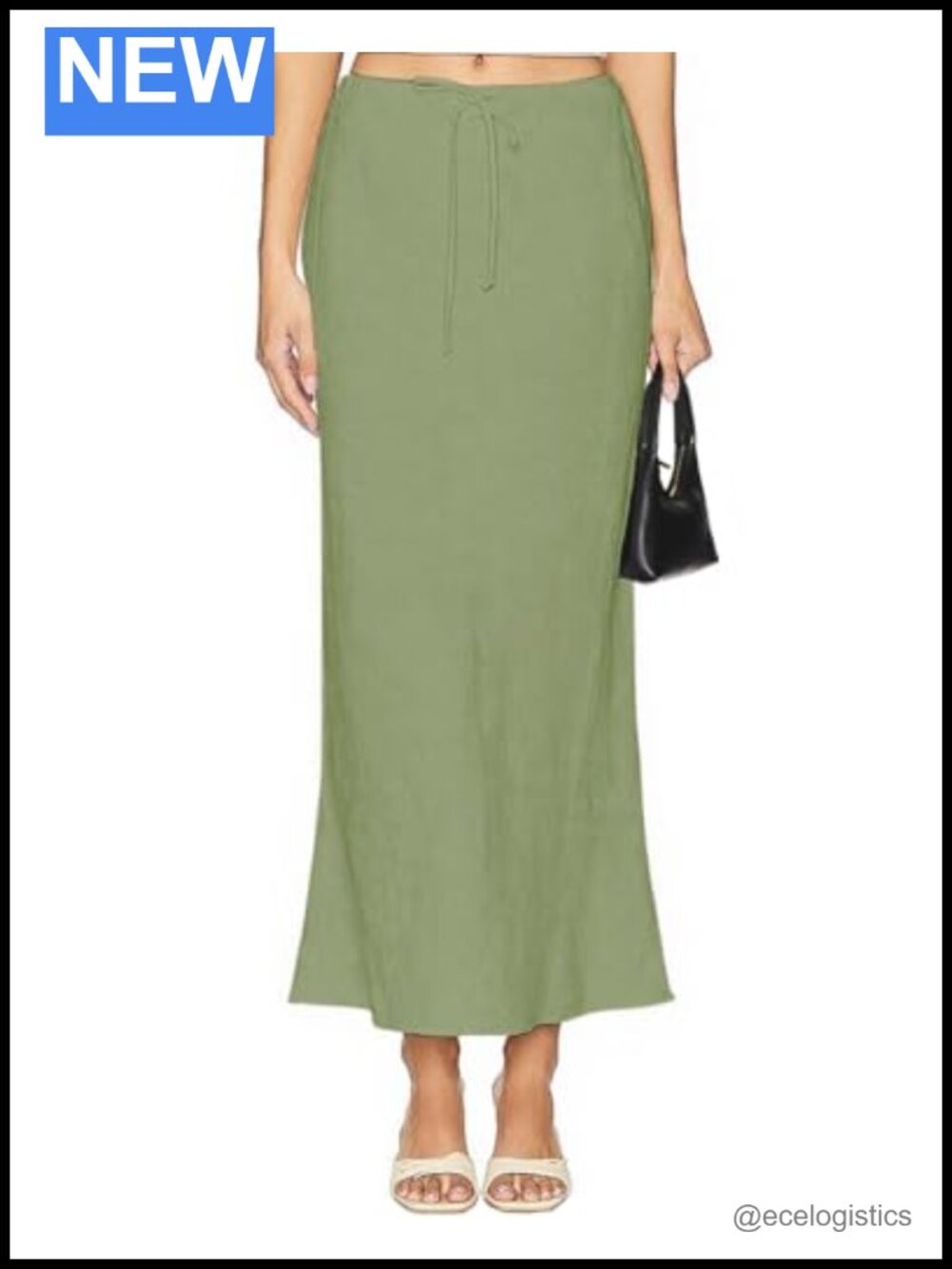 Linen Maxi Skirt High Waisted Flowy A-Line Long Skirt with Lining